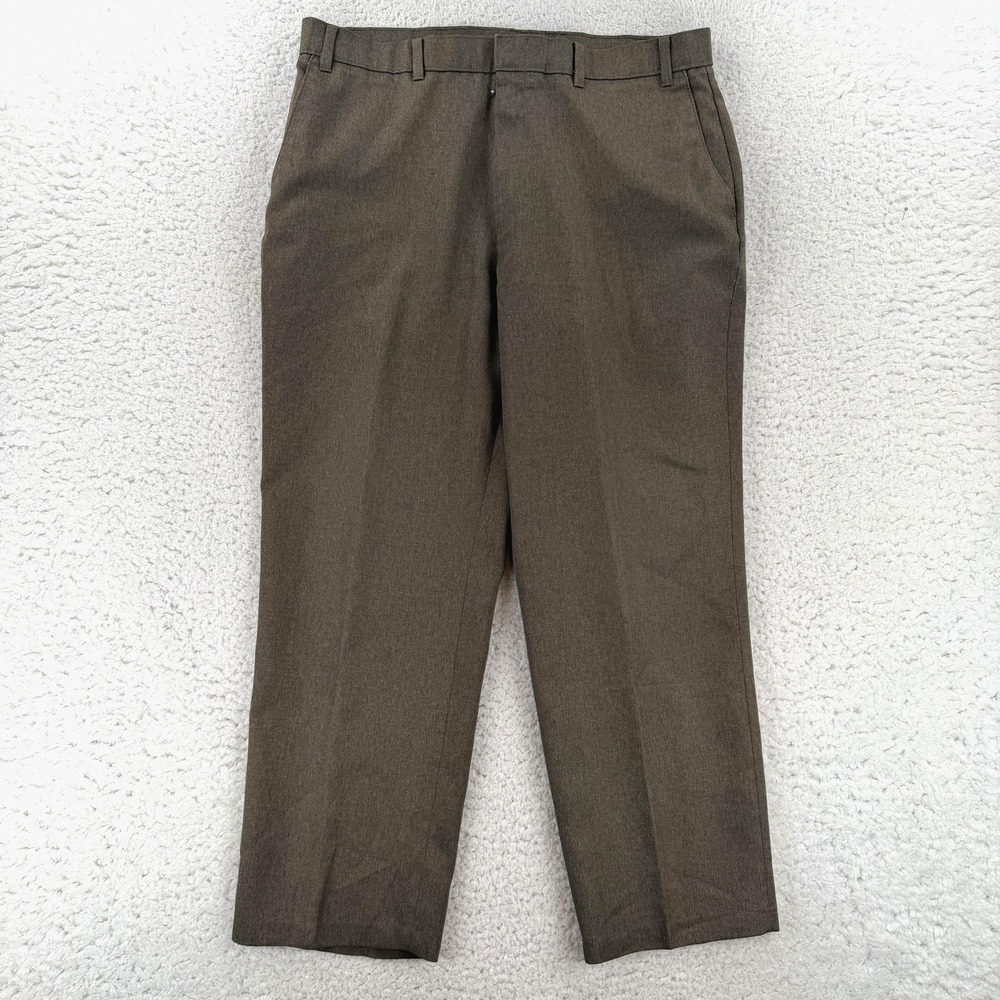 Vintage Levis Action Slacks Pants Mens 38x29 Brown Flat Front Dress Office